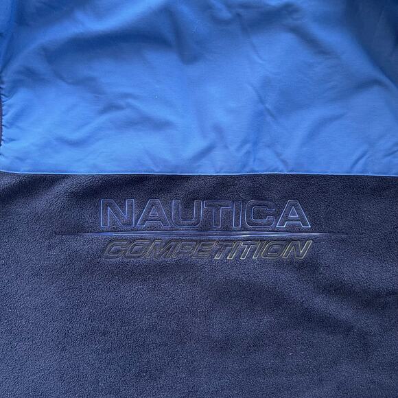 Vintage Nautica Competition Navy Colorblock Fleece Vest XL - Picture 5 of 6